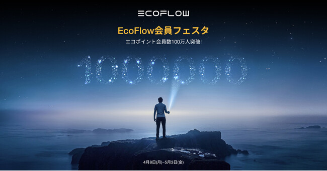 エコポイント会員数100万人突破を記念し、EcoFlow会員フェスタキャンペーンを開催!