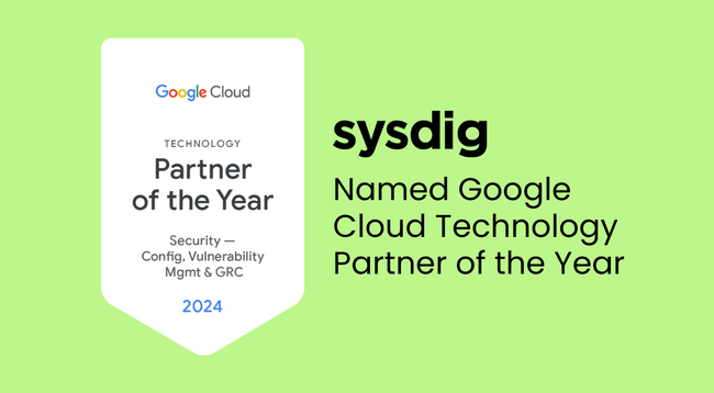 Sysdig、2024年Google Cloudテクノロジーパートナー・オブ・ザ・イヤー（セキュリティ部門）に選出