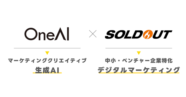 ソウルドアウト、チャットクリエイティブ生成AI技術において日本・台湾で特許を保有取得するOneAIと業務提携を本格スタート