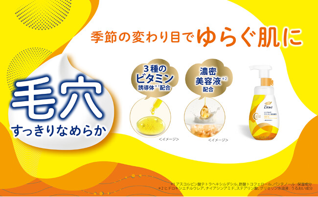 3種のビタミン誘導体※1を配合した新泡洗顔料 「ダヴ トリプルVC クリーミー泡洗顔料」が数量限定で登場