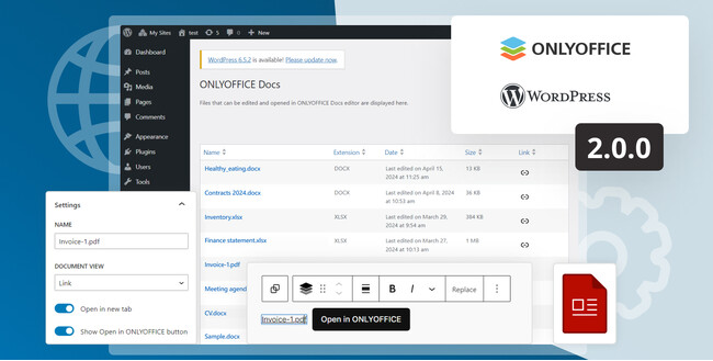 WordPress用ONLYOFFICE Docsをv2.0.0にアップデート