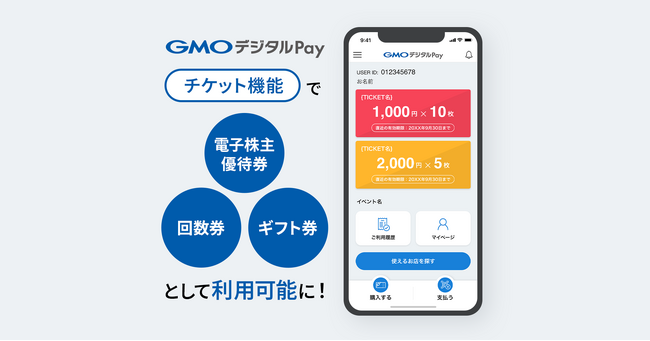 ハウス電子マネー・商品券等の電子化サービス「GMOデジタルPay」新機能「チケット機能」の提供を開始【GMOデジタルラボ】