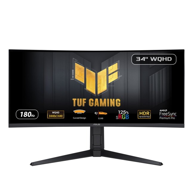 【販路限定】ゲーミングシリーズのTUF Gamingより34インチ、WQHD、リフレッシュレート180Hz、HDR-10の湾曲モニター「TUF Gaming VG34VQL3A」を発表