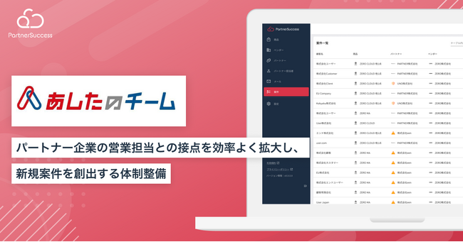 【パートナーサクセス導入事例】株式会社あしたのチーム、代理店連携管理クラウド「PartnerSuccess」導入