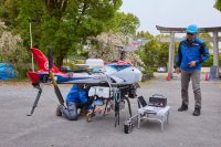 産業用無人ヘリ活用の森林計測技術で京都・松尾大社の文化財調査に協力