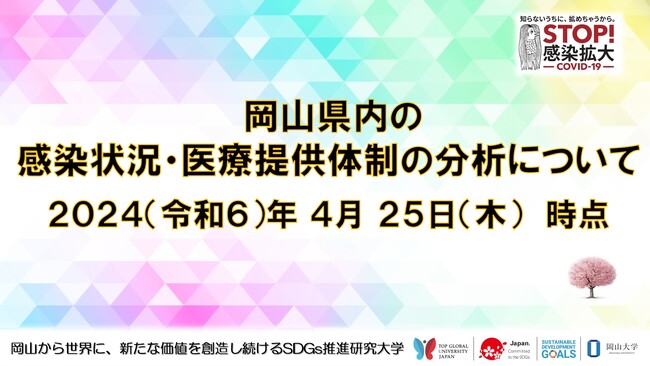 【岡山大学】岡山県内の感染状況・医療提供体制の分析について(2024年4月25日現在)
