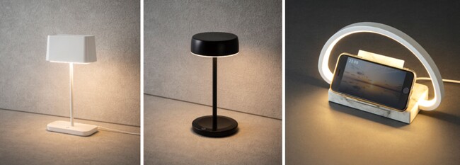 スマホのワイヤレス充電や小物置きなど便利な機能を搭載！暮らしを彩るテーブルランプが3モデル登場！