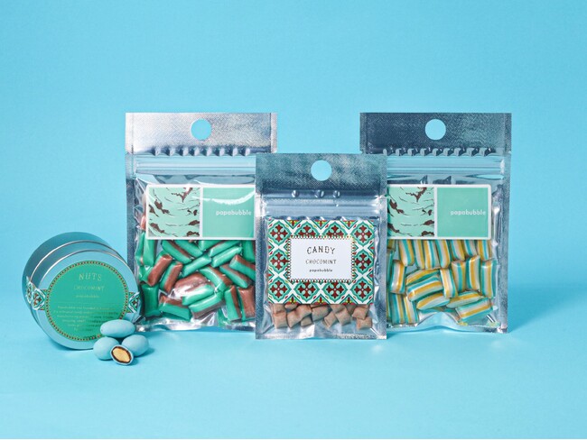 PAPABUBBLE人気のチョコミントシリーズにユニークなラインナップが続々　バニラチョコミントやマシュマロチョコミントなどワクワクの4種類