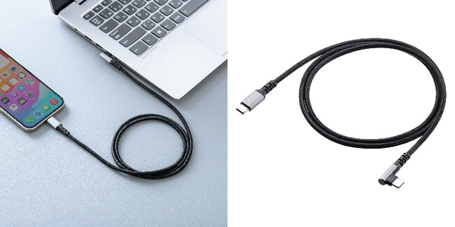 片側L字コネクタを採用！高耐久で使いやすいUSB Type-Cケーブルを5月9日に発売