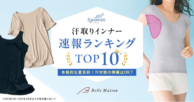 汗取りインナー【速報】ランキング「Salalist(サラリスト)(R)」TOP10※発表