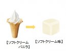 ソフトクリームバニラをソフトクリーム味のグミにしたイメージ（画像はイメージです。）