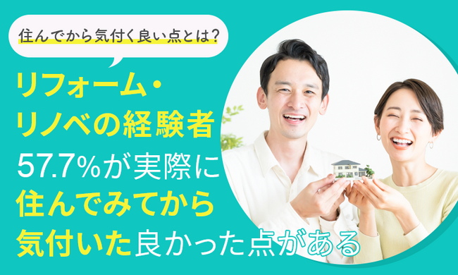 【住んでから気付く良い点とは？】リフォーム・リノベの経験者57.7％が「実際に住んでみてから気付いた良かった点がある」