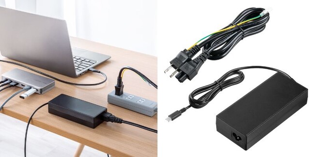 ドッキングステーション用のACアダプタに最適！USB PD100W対応のケーブル一体型AC充電器を5月14日に発売