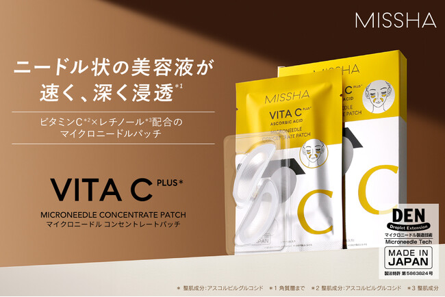 ニードル状の美容液が速く、深く浸透*¹するビタミンC*² × レチノール*³ 配合のマイクロニードルパッチが数量限定で登場