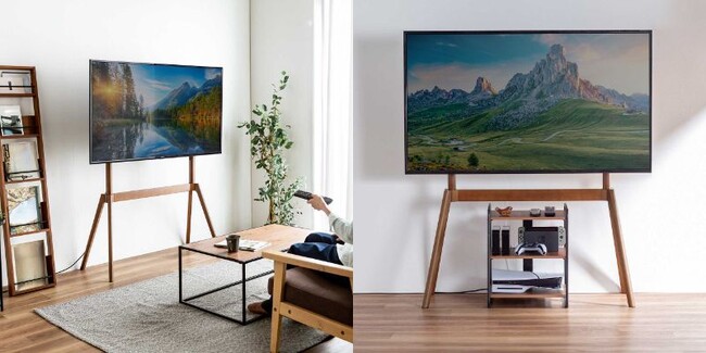 絵画のようにお部屋を彩るイーゼル型テレビスタンドを5月14日に発売
