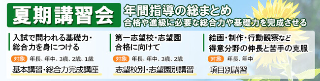 ≪伸芽会の夏期講習≫ここで仕上げる年間指導の総まとめ！2024年７月・８月「夏期講習会」お申込み受付スタート。