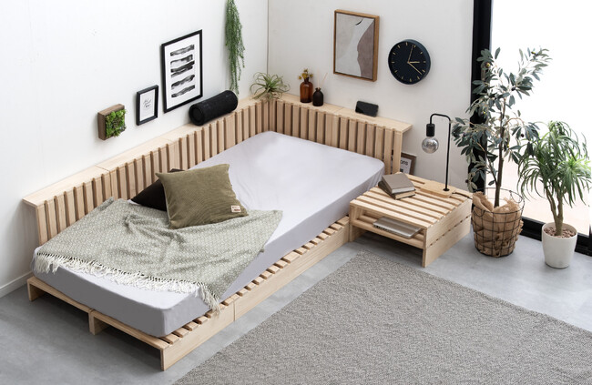 パレットを組み合わせて自分好みのベッドを作成!【タンスのゲン】 “パレットベッド”を発売開始