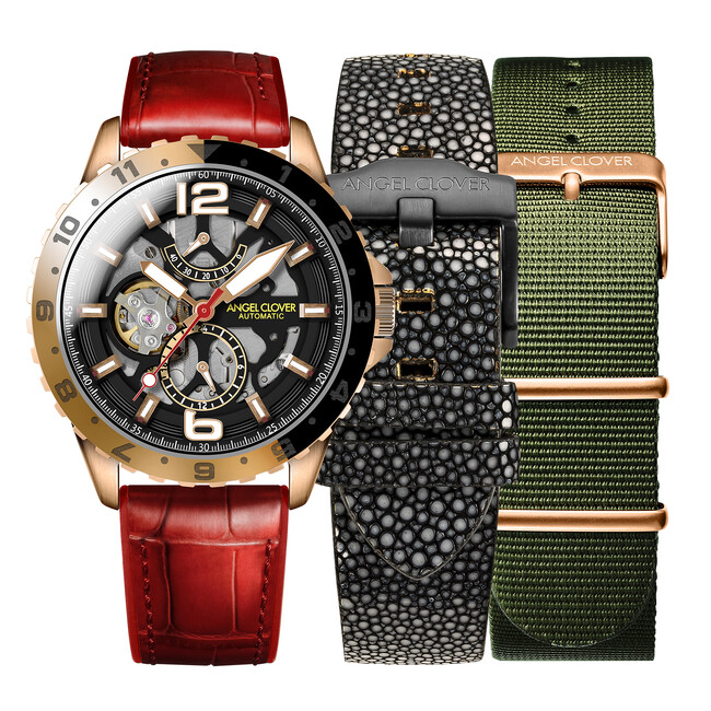 ガルーシャ(エイ革)、レザー＆ラバー、ファブリックの3種ストラップを堪能できる！ANGEL CLOVERから、TIME CRAFT DIVER AUTOMATIC 15周年記念限定セットが登場！