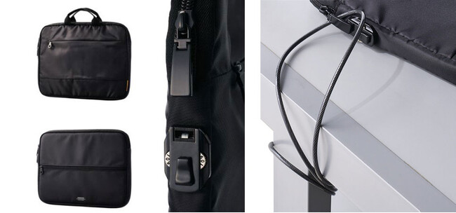 バッグの中身を盗難から守る！ダイヤルロック機能付きのインナーバッグ、ハンドル付き・耐衝撃の2タイプを新発売