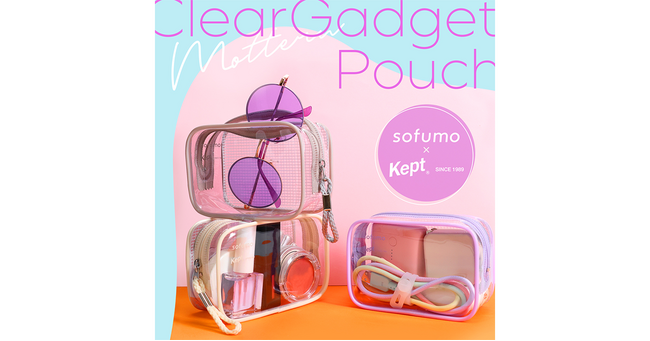 sofumo×Kept クリアガジェットポーチがロフト限定で先行販売開始!