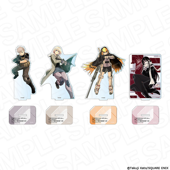 『メカニカル バディ ユニバース 1.0』より、美麗イラストを使用した「カンバッジ、アクリルフィギュア」他、新商品が発売中！