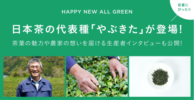 シングルオリジン・ティーを丸ごと楽しむ「ALL GREEN」から日本茶の代表種「やぶきた」が登場！