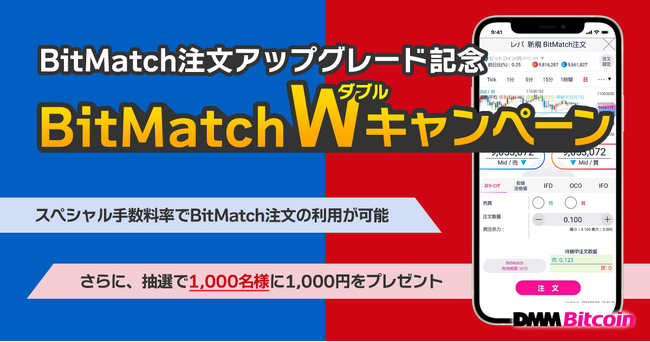 【DMM Bitcoin】BitMatch注文の機能改善とキャンペーンのお知らせ