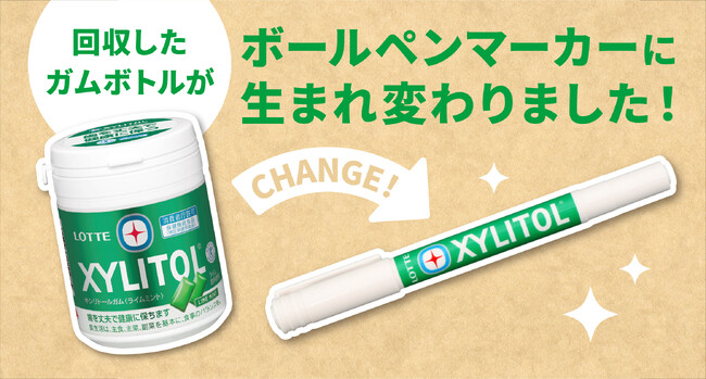 使用済みガムボトルから生まれ変わったボールペンマーカーを回収にご協力いただいた団体・企業に寄贈～スマイルエコチャレンジ～