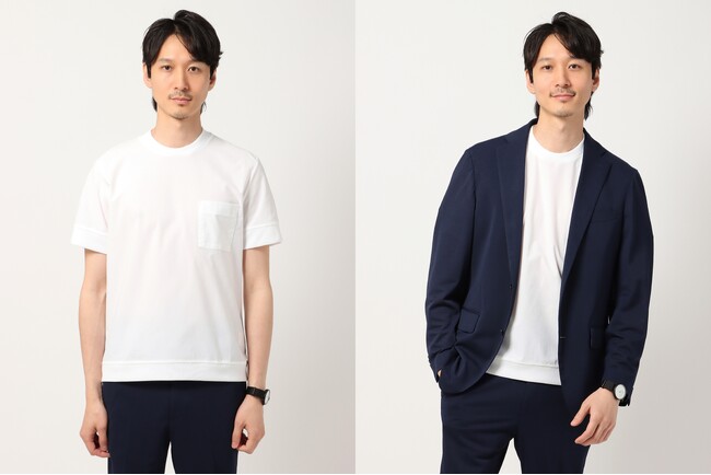 無数の通気孔で通気性抜群!スーツに合うTシャツを発売