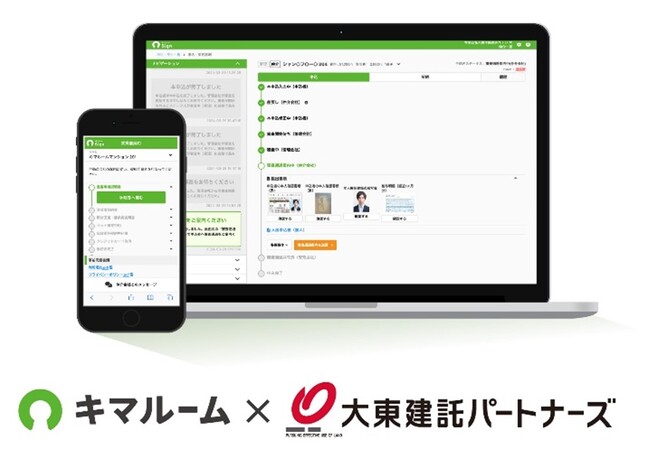 大東建託パートナーズが電子申込・契約サービス「キマルームSign(サイン)」をリニューアル、導入