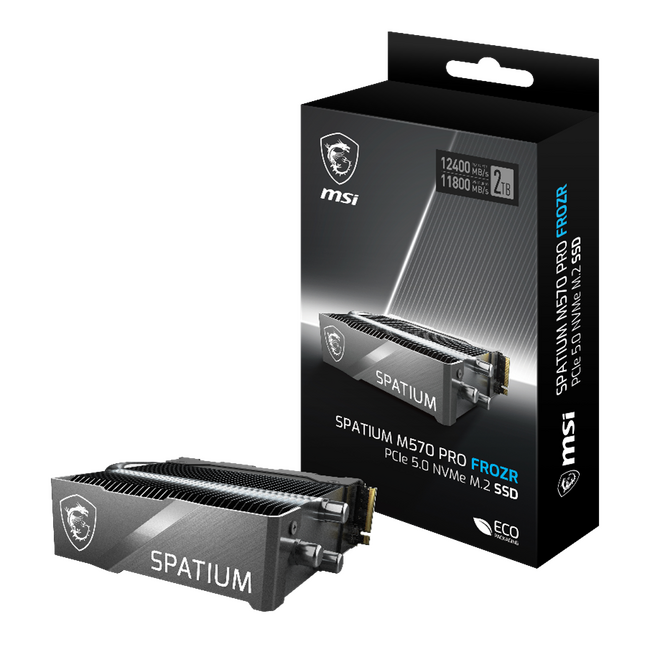 MSI、SPATIUMシリーズでPCIe Gen5対応のM.2 SSD「SPATIUM M580 PCIe 5.0 NVMe M.2 2TB FROZR」を発売