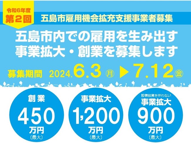 令和6年度第2回五島市雇用機会拡充支援事業者募集!!