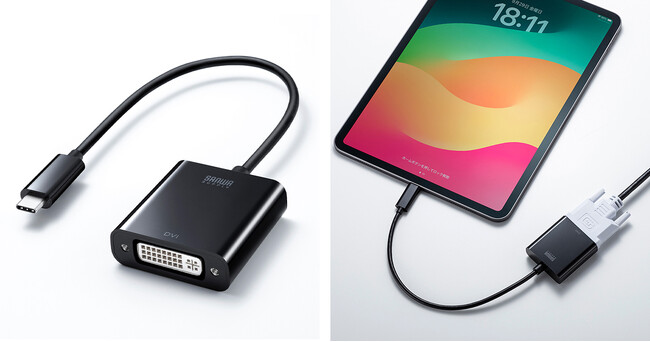 Type-CポートをDVIに変換し映像出力ができる、超小型変換アダプタを発売