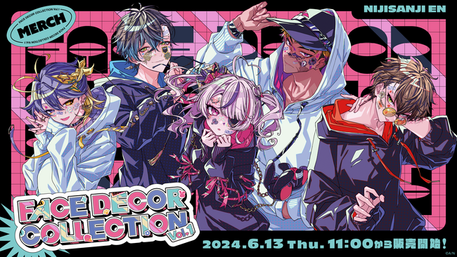 NIJISANJI EN「FACE DECOR COLLECTION Vol.1」2024年6月13日(木)11時（JST）からにじストア・ENストアにて同時販売開始！
