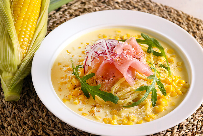 カフェ『ココノハ』から、夏に美味しいとうもろこしの冷製パスタが6/14より登場!