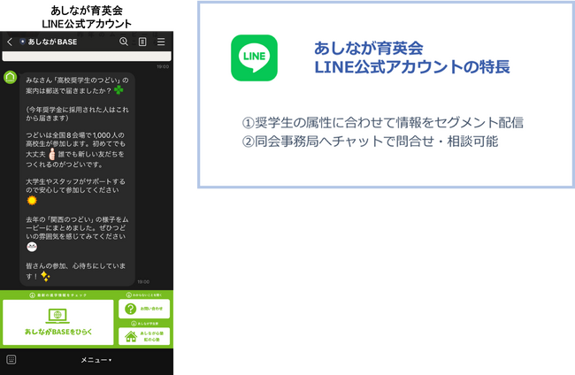 あしなが育英会LINE公式アカウントにおける奨学生向け情報配信拡充をサポート