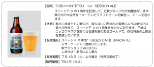 ― 東武鉄道×近畿日本鉄道 東西エリアの連携施策 第３弾 ― 両社の特急等で「スペーシアX」1周年記念コラボビールを発売します！