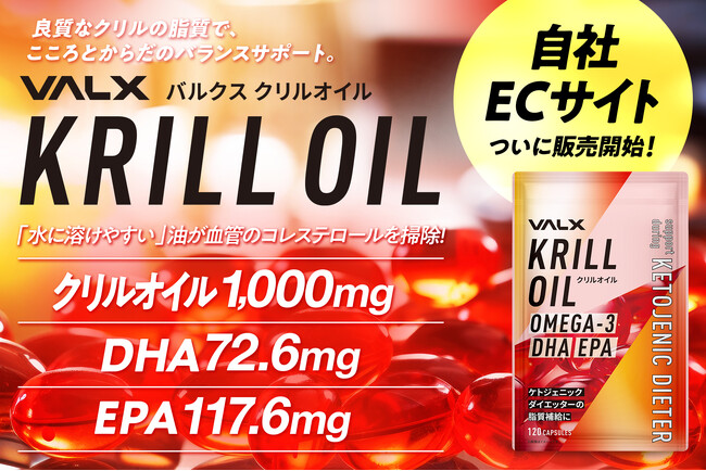 美容大国の韓国でも話題沸騰中のクリルオイルが、VALXメンバーズストアにて６月13日（木）より取り扱いを開始