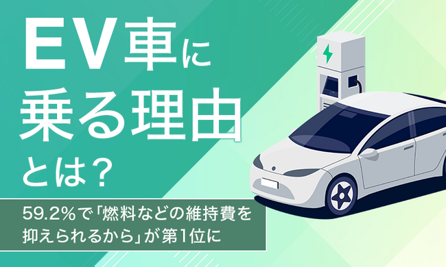 【EV車に乗る理由とは？】59.2％で「燃料などの維持費を抑えられるから」が第1位に