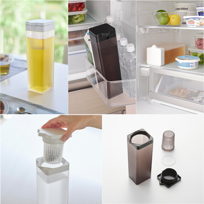 ティーバッグ入れが付いた冷水筒や、テーブルに取り付けることができるバスケットなど、新商品発売しました。
