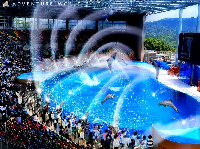 SUMMER CAMP ２０２４　猛暑を吹き飛ばす！リニューアルしたマリンライブ「Smiles」で“びしょ濡れ体験”！！新演出の噴水とイルカたちからの海水プレゼント！
