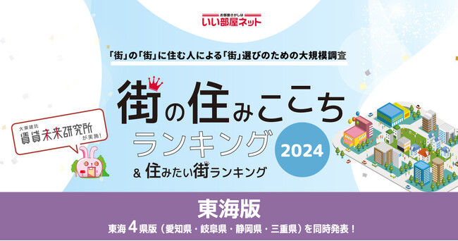 いい部屋ネット「街の住みここち＆住みたい街ランキング２０２４＜岐阜県版＞」発表