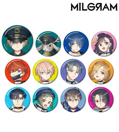 『MILGRAM -ミルグラム-』のトレーディンググリッター缶バッジ、第一審トレーディングブロマイド3枚セットなどの受注を開始！！アニメ・漫画のオリジナルグッズを販売する「AMNIBUS」にて