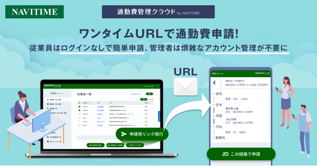 『通勤費管理クラウド by NAVITIME』通勤費申請用のワンタイムURL発行機能を提供開始