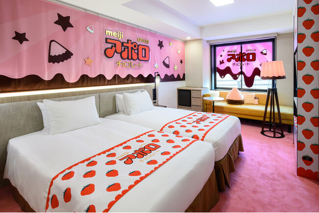 【明治「アポロ」×ザ ロイヤルパーク キャンバス 神戸三宮】「アポロ」誕生55周年を記念した、「アポロ」づくしのコラボルーム~7月1日予約受付開始~