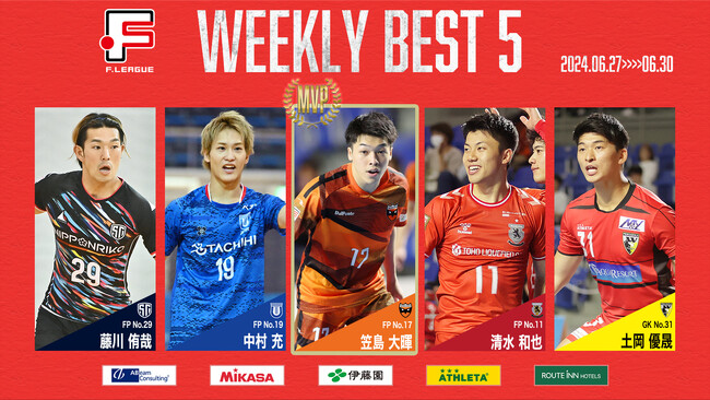 笠島大暉（シュライカー大阪）が週間MVPに！第5節 週間ベスト5【Ｆリーグ2024-2025 ディビジョン1】
