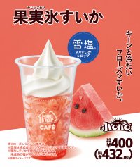 ミニストップ今夏のツートップ現る！　 キーンと冷たいフローズンすいか 「ハロハロ　果実氷すいか」  ごろごろブルーベリーと コクのあるヨーグルト 「ブルーベリーヨーグルトパフェ」