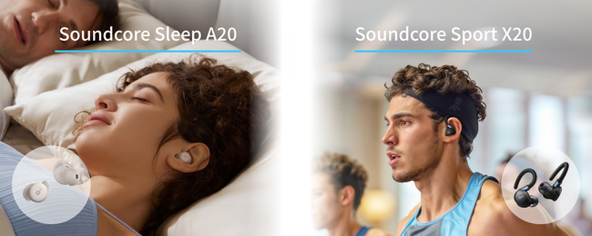 【Soundcore】米Kickstarterで2.3億円調達の睡眠時間サポートイヤホン「Soundcore Sleep A20」 & 「Soundcore Sport X20」を販売開始