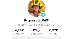 クロスワン社長アカウントのTikTokにて3Dフィギュア投稿で、フォロワーが7月13日に、21,000人を突破しました。