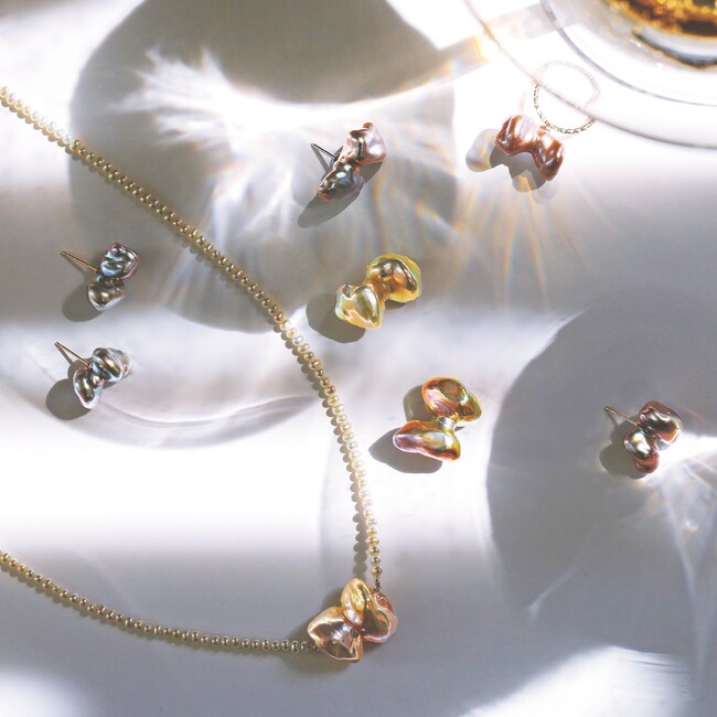 【Pearl for Life】リボンフォルム＆虹色カラーの稀少バロックパール「Unique fun!」シリーズを発売開始